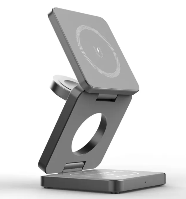 3-in-1 Magnetic Wireless Charger – 15W Fast Charge for iPhone, AirPods & Apple Watch