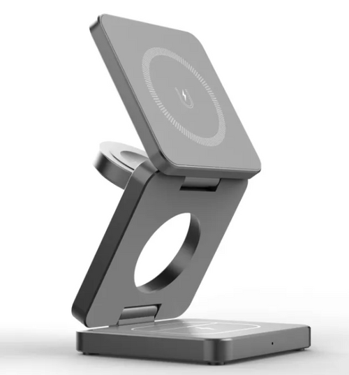 3-in-1 Magnetic Wireless Charger – 15W Fast Charge for iPhone, AirPods & Apple Watch