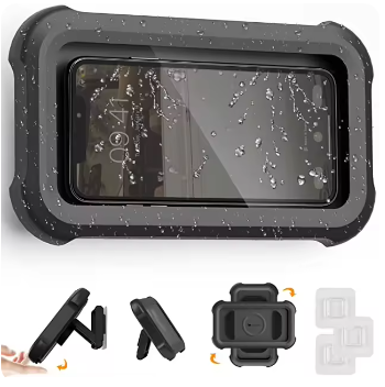 Waterproof Phone Stand – Retractable Rotating Holder for Kitchen & Bathroom