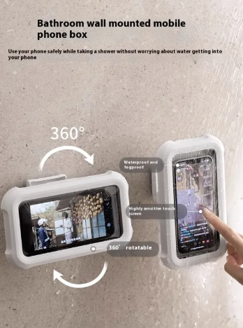 Waterproof Phone Stand – Retractable Rotating Holder for Kitchen & Bathroom