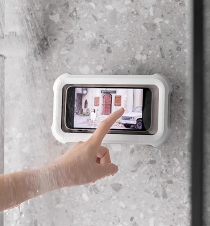 Waterproof Phone Stand – Retractable Rotating Holder for Kitchen & Bathroom