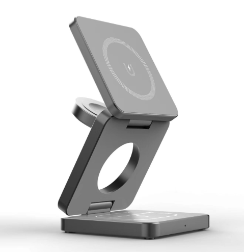 3-in-1 Magnetic Wireless Charger – 15W Fast Charge for iPhone, AirPods & Apple Watch