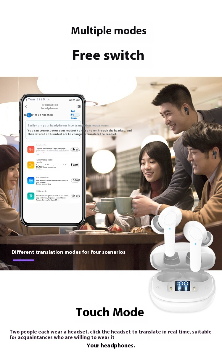 Uni Verse Smart Translator Earbuds – Instant Voice Translation for Travel & Business